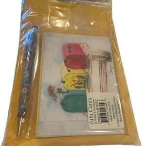 Julu Mailbox 8 note cards & envelopes w/pen and notepad